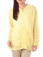 UVカットスラブ天竺ジップアップパーカ/レモンイエロー(031)