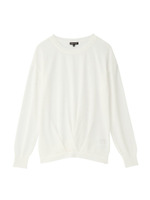 [S]タック使いドロップショルダーニット/ホワイト(001)