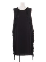 【SEE U SOON】S/LESS FRINGE DRESS/BLACK