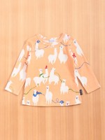 アルパカプリントAラインTシャツ/オレンジ
