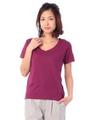 カラーVネックTシャツ/ボルドー(064)