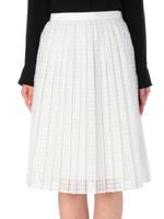 シアーギンガムチェックプリーツスカート/オフホワイト(203)