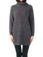 タートルチュニックニットワンピース/チャコールグレー(014)