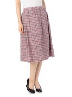 タックフレアギンガムスカート/レッド(262)