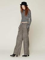 タック入りワイドシルエットパンツ/ブラック(019)