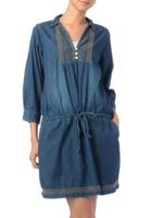 デニム刺しゅうワンピース/ブルー(092)