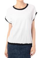 バックプリント配色鹿の子カットソー/ホワイト(003)