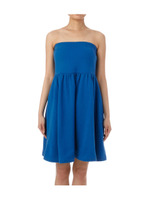 パニエ付きベアトップ裏毛ワンピース/ブルー系(092)