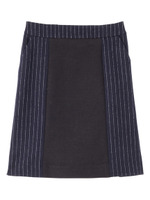 ピンストライプ切り替えショートスカート/ネイビー(393)