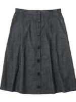 フロントボタンスラブスカート/ブルー系(094)