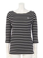 ボーダー綿天竺−１/ブラック系