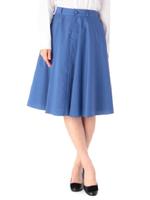 ミディ丈プリーツスカート/ブルー(092)