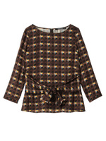 モザイクプリントブラウス/ブラウン系(143)