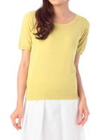 ラウンドネックハイゲージニット/イエローグリーン(025)