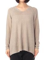 レーヨン混ラメリラクシーニット/ライトベージュ(051)