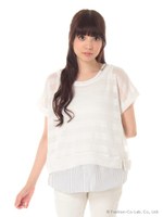 透かしBDPO+シャツテールボーダータンクES/コイアオ