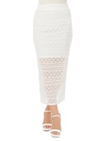 透かしミディスカート/BEIGE