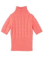 半袖ケーブルショートニット/ピンク系(071)