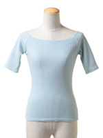 NEWカラーリブオフショルカットソー/OW