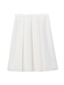ジャカード織りチェックプリーツスカート/ホワイト(202)