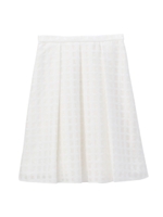 ジャカード織りチェックプリーツスカート/ホワイト(202)