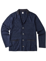 バイカラーリネンジャージカーディガン/チャコールグレー(214)