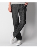 リネンデニムリラックスパンツ/ブラック(019)