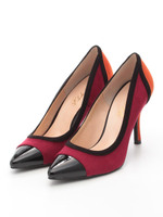 【HM】配色パンプス/ブラック