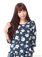 ぼかしフラワープルオーバー/グリーン柄