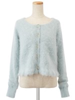 アンゴラバイアスリブカーデ/ミント