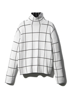 ウィンドーペーンチェックニットプルオーバー/オフホワイト(203)