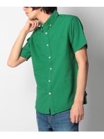 オックスボタンダウン半袖シャツ/レッド(062)