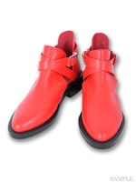 クロスベルテッドショートブーツ/ブラック