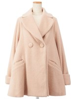 シャギーフレアーコート/ダークブラウン