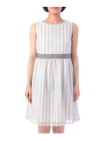 ストライプフラワーレースワンピース/ライトグレー(111)