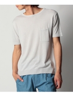 パンチングポケットクルーネックニット/ライトグレー(011)