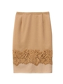フラワーレース切り替えタイトスカート/ベージュ系(053)