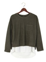 ポケ付長袖シャツレイヤーA/S/カーキ