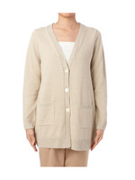 ラメ使いVネックニットカーディガン/オフホワイト(003)