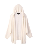 リネン混フーテッドカーディガン/オフホワイト(003)