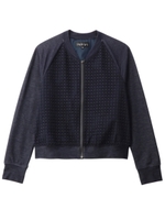 レース切り替えノーカラージップジャケット/ホワイト(001)