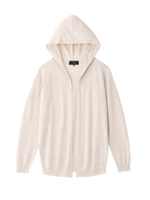 麻混フーデッドニットカーディガン/ベージュ系(051)