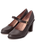 MAISON ROUGE ワンストラップレザーパンプス/ブラウン系(043)