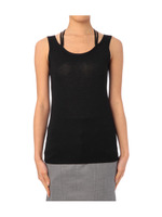 [L]レイヤード風ラメタンクトップ/ブラック(019)