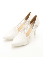 【ILIMA】レースオペラヒールパンプス/ブラックレース