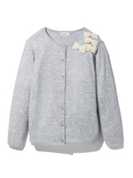 ドット×リボンニットカーディガン/ライトグレー(911)