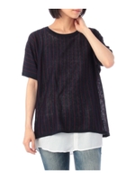 ドルマンストライププルオーバー/ブルー系(394)