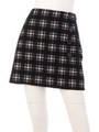 フロントボタンチェック柄スカート/グレー