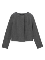 ラップ風ノーカラージャケット/ブラック(019)