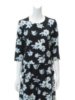 花柄プリントセットアッププルオーバー/ブラック